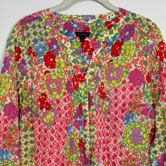 Talbots Floral Cotton Blouse Size Small - Picture 3 of 9